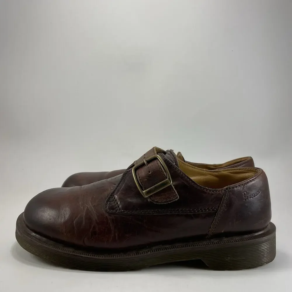 Doc Dr. Martens 8254 Vintage 90s Leather Monk Strap Buckle Shoes UK 8 Men US 9